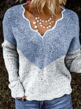 Load image into Gallery viewer, Simple Casual Loose Long-Sleeved Contrast Sweater