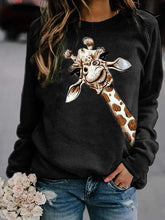 Load image into Gallery viewer, Casual Printed Crew Neck Pullover Tops
