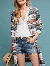 Load image into Gallery viewer, Loose Striped Color Matching Women'S Sweater Coat