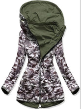 Load image into Gallery viewer, Camouflage Print Hooded Coat