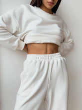 Load image into Gallery viewer, Fashion Round Neck Solid Color Casual Two-piece Suit