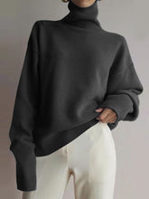 Load image into Gallery viewer, Fashion High Collar Casual Long Sleeve Solid Color Sweater