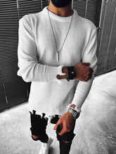Load image into Gallery viewer, Men'S Fashion Slim Round Neck Solid Color Long Sleeve Sweater