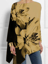 Load image into Gallery viewer, Crew Neck Floral Casual Shirts & Tops
