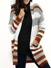 Load image into Gallery viewer, Casual Color Matching Striped Women'S Sweater Coat
