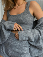 Load image into Gallery viewer, Solid Color Casual Knitted Vest Cardigan Three-piece Suit