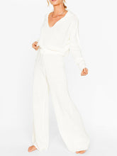 Load image into Gallery viewer, Fashion V-Neck Lapel Long Sleeve Knit Suit