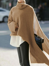 Load image into Gallery viewer, Solid Color Turtleneck Split Sweater Dress
