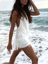 Load image into Gallery viewer, Fashion Halterneck Tassel Mini Dress