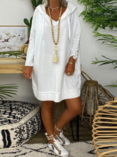 Load image into Gallery viewer, Pure Color Loose Hooded Casual Dress