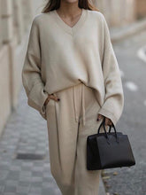 Load image into Gallery viewer, Fashionable And Cool Solid Color V-Neck Women'S Knitted Suit