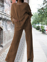 Load image into Gallery viewer, Women's Two-piece Casual Sweater with Contrasting Lines