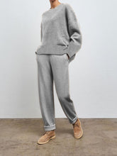 Load image into Gallery viewer, Simple Casual Loose Round Neck Blouse Pants Knitted Suit