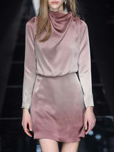 Load image into Gallery viewer, Fashion Long Sleeve Silk Elegant Mini Evening Dress