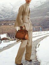 Load image into Gallery viewer, Women's High Neck Knitted Autumn and Winter Casual Three-piece Suit