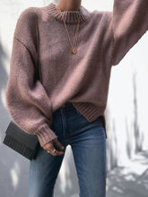 Load image into Gallery viewer, Fashion Round Neck Long Sleeve Solid Color Casual Sweater