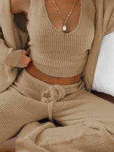 Load image into Gallery viewer, Lazy Comfortable Simple And Pure Color Women'S Home Knitted Three-Piece Suit