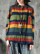 Load image into Gallery viewer, Vintage Striped Long Sleeve Casual Shirt
