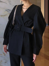 Load image into Gallery viewer, Fashion Solid Color V-neck Long Sleeve Casual Jacket