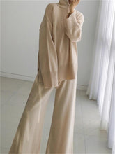 Load image into Gallery viewer, Simple Solid Color Hooded Women'S Knitted Two-Piece Suit