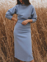 Load image into Gallery viewer, Pure Color Round Neck Long Sleeve Casual Two-piece Suit