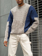 Load image into Gallery viewer, Men'S Contrast Stitching Twisted Casual Sweater