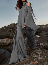 Load image into Gallery viewer, Fashion Solid Color Strapless Horn Long Sleeve Two-piece Suit