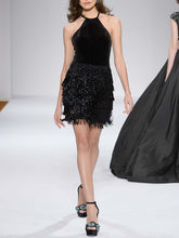 Load image into Gallery viewer, Fashion Sexy Halterneck Tassel Mini Dress