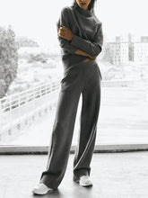 Load image into Gallery viewer, Pure Color High Collar Fashion Casual Two-piece Suit