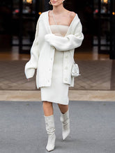 Load image into Gallery viewer, Fashion Casual Knitted Cardigan Skirt Two-piece Set