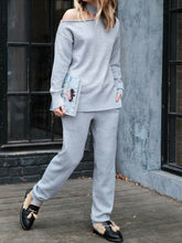 Load image into Gallery viewer, Pure Color Casual Fashion One-Shoulder Ladies Suit