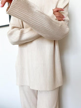 Load image into Gallery viewer, Casual Solid Color Knitted Loose Two-piece Suit