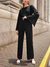 Load image into Gallery viewer, Solid Color Round Neck Knitted Long Sleeve Two-Piece Suit