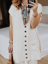 Load image into Gallery viewer, Two-piece V-neck Sleeveless Breast Button Design