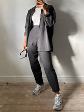 Load image into Gallery viewer, Fashion Loose Lapel Knitted Casual Two-piece Suit