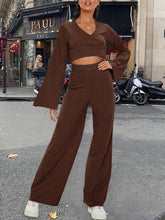Load image into Gallery viewer, V-neck Pullover Knit Loose Two-piece Suit