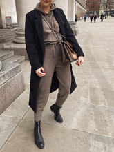 Load image into Gallery viewer, Casual Solid Color Knitted Loose Hooded Two-piece Suit