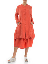 Load image into Gallery viewer, Retro Simple Button Orange Linen Jacket Coat