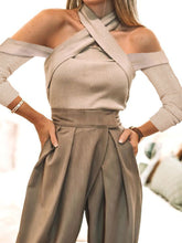 Load image into Gallery viewer, Solid Color Off-Shoulder Knitted Sweater