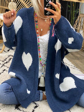 Load image into Gallery viewer, Fashion Casual Love Printed Sweater Cardigan