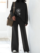 Load image into Gallery viewer, Fashion Casual High Collar Printed Two-piece Suit
