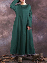 Load image into Gallery viewer, Casual Solid Color Cotton and Linen Loose Dress