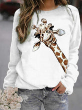 Load image into Gallery viewer, Casual Printed Crew Neck Pullover Tops