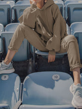 Load image into Gallery viewer, Fashion Casual Long-sleeved Solid Color Sports Style Two-piece Suit