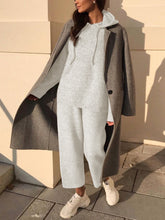 Load image into Gallery viewer, Fashion Knitted Hooded Casual Two-piece Set