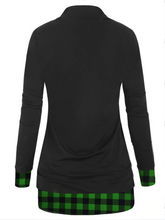 Load image into Gallery viewer, Button Stitching V-neck Fashion Casual Plaid Top