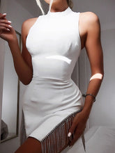 Load image into Gallery viewer, Fashion Sexy Sleeveless Fringe Stitching Mini Dress
