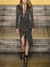 Load image into Gallery viewer, Fashion Long Sleeve V-neck Evening Dress