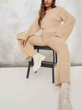 Load image into Gallery viewer, Pure Color Wide Sleeve Knitted Sweater Two-piece