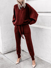 Load image into Gallery viewer, 达不到供应链要求,产品下架Fashion Casual Long Sleeve Round Neck Solid Color Two-piece Suit